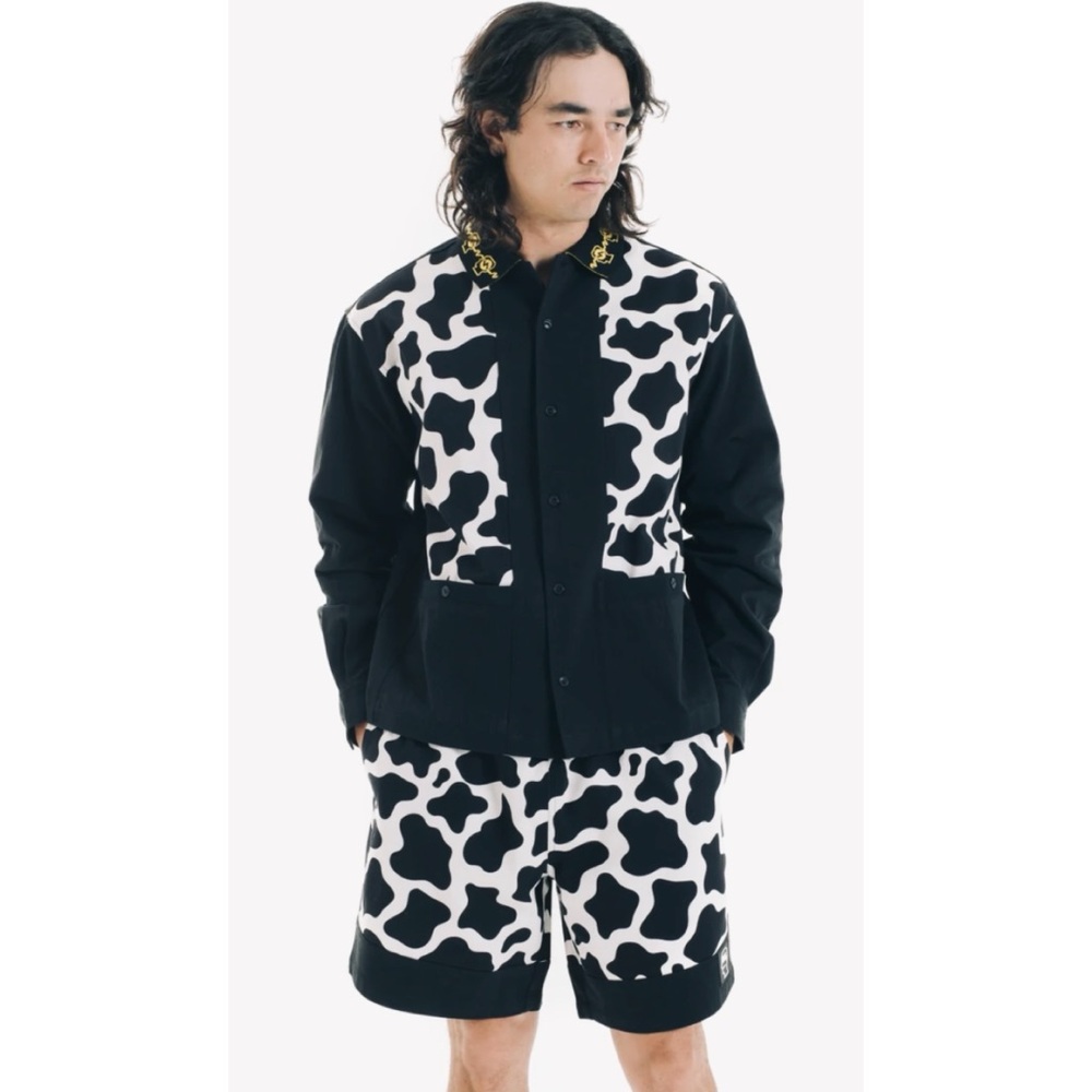 BRAIN DEAD • Black/White Cow Cabana Shirt, L - Picture 5 of 16